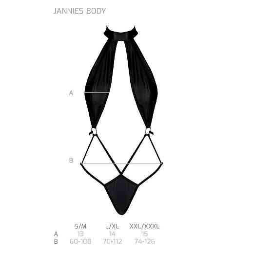 Боді-халтер з екошкіри Passion JANNIES BODY XXL/XXXL black Sex Aura Київ