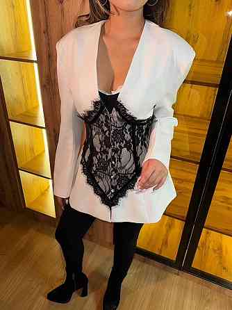 Женский стильный привлекательный пиджак костюмка + кружево Одесса