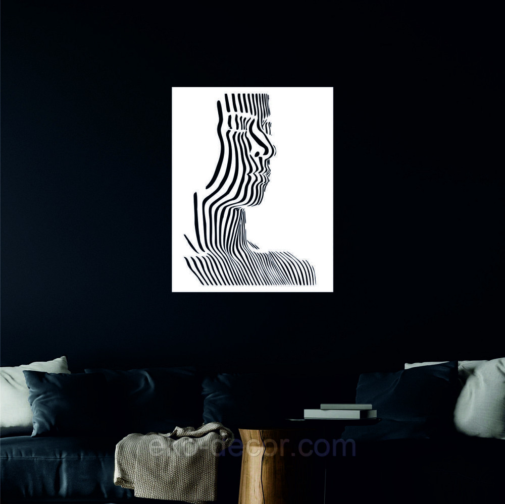 Декоративное настенное Панно «Силуэт женщины», Декор на стену 110*86 см, Белый Киев - изображение 5