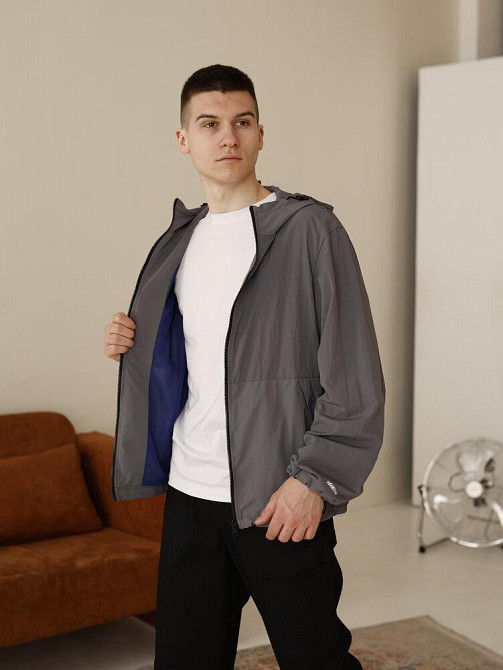 Мужская куртка ветровка темно-серая Pobedov Neon. Ветровка для мужчин легкая весенняя Киев - изображение 3