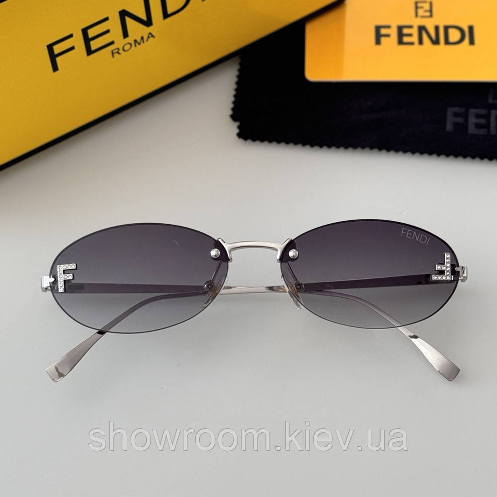 Жіночі брендові безоправні окуляри Fendi (48400) grey Київ - фото 2