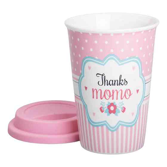 Фарфоровый стакан с силиконовой крышкой 420 мл Киев