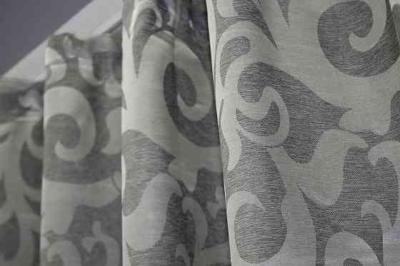 Комплект коротких штор VR-Textil Жаккард Вензель № 293ш Серый 100х170 см 2 шт (39-147) Киев