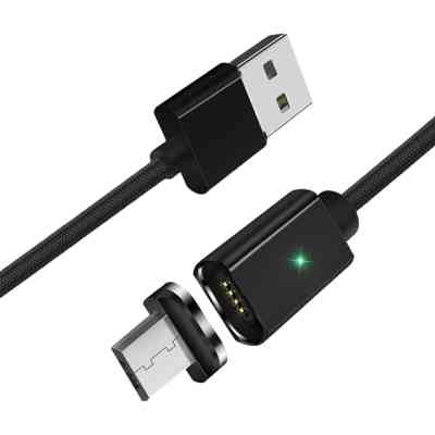 Дата кабель USB 2.0 AM to Micro 5P 1.0m Magnetic black Essager (EXCCXM-ML01) Винница