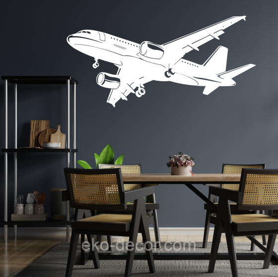 Декоративное настенное Панно «Самолет», Декор на стену 50*24 см, Белый Киев