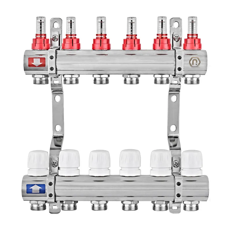 Коллекторный блок с расходомерами EUROPRODUCT EP.B3110-06-1 «x6 (корп. латунь) (EP6194) Киев - изображение 1