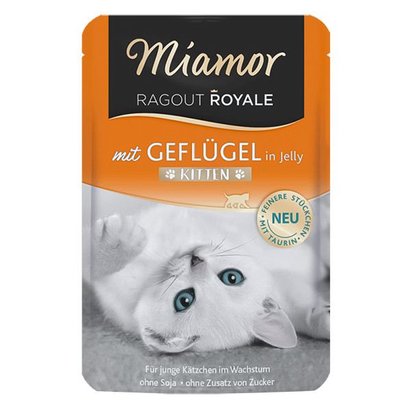 Miamor Ragout Royale Kitten mit Gefl&uuml;gel МИАМОР РАГУ С МЯСОМ ПТИЦЫ кусочки в желе беззерновой полнорационный влажный корм для котят, пауч 100г Киев - изображение 1