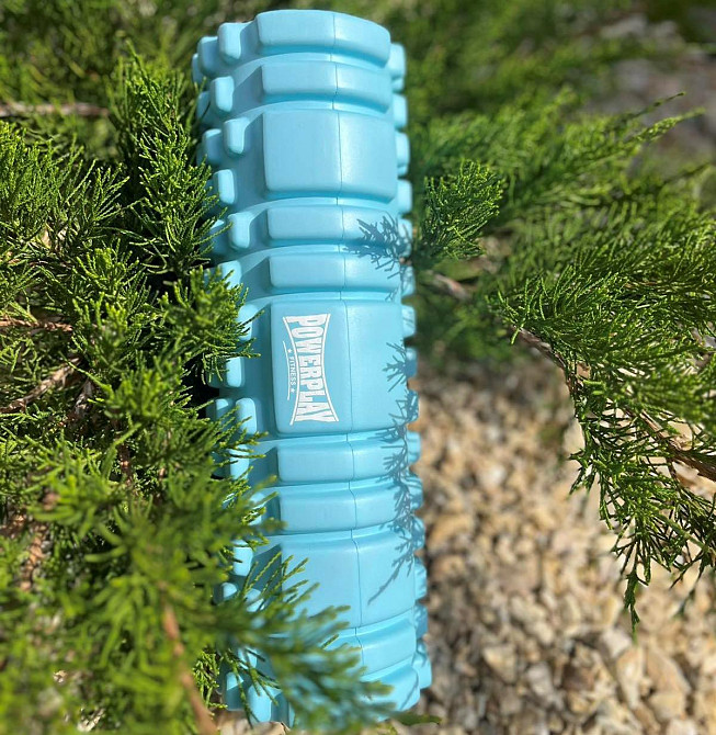 Масажний ролик (роллер) PowerPlay 4342 Massage Roller Синій (30x10см.) Кам'янське - фото 8