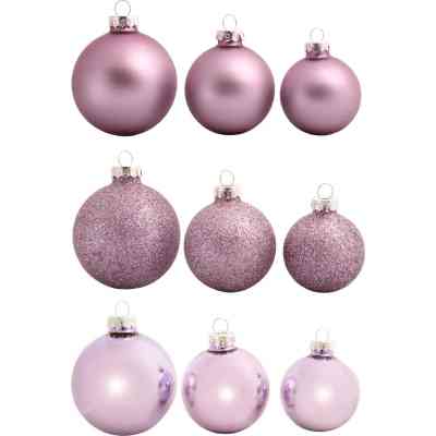 Ялинкова іграшка House Of Seasons Скляні кульки 26 шт D7 см D6 см D5 см Бузкові (8720362102854) Вінниця