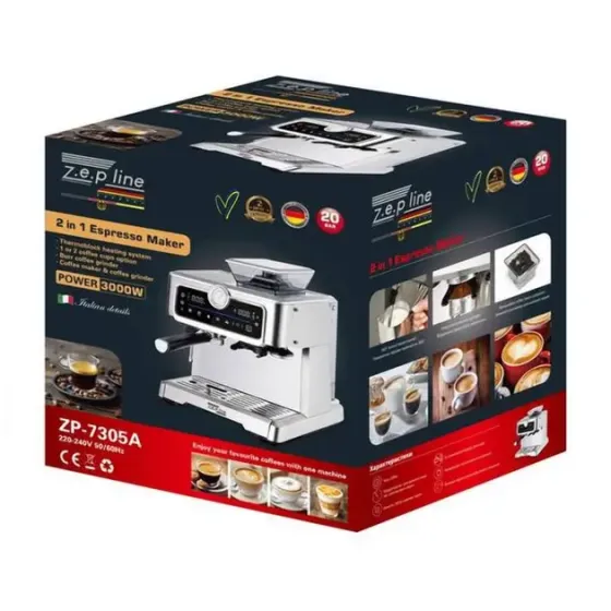 Кофеварка с кофемолкой эспрессо 2в1 Zepline ZP-7305A 3000Вт Коломыя