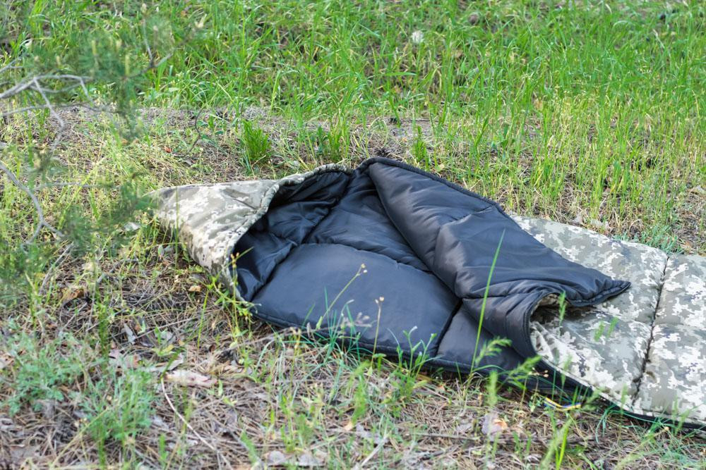 Зимовий тактичний водонепронекний спальний мішок з капюшоном розміром 220*73 см спальник піксельний 2в1   WAR Львів - фото 2