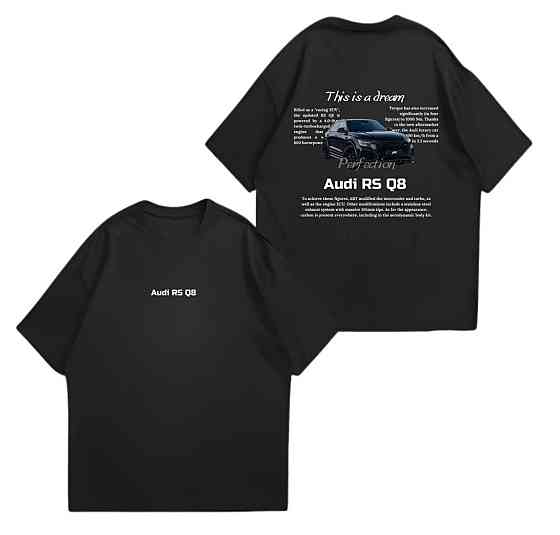 Оверсайз футболка Audi RS Q8 — чорна футболка з автомобільним принтом Чернівці