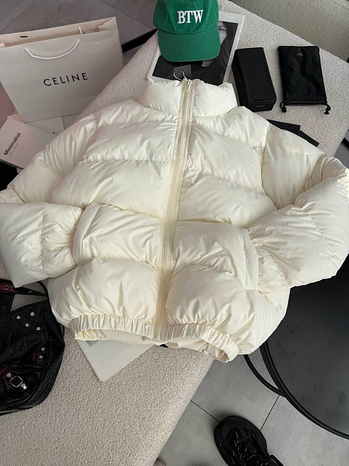 Жіноча стильна повсякденна куртка на біопуху плащівку лаке Молочний, 46/48 Одеса - фото 1