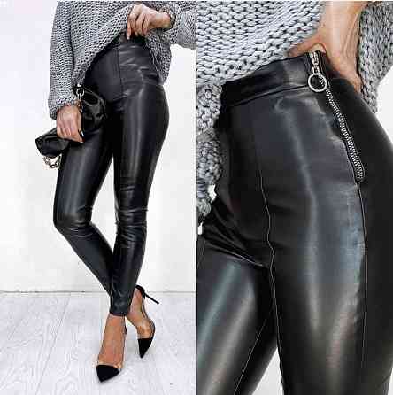 Теплые кожаные лосины на меху осень-зима Dendi 46 Киев