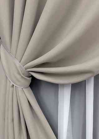 Комплект штор на люверсах VR-Textil Блэкаут двусторонний Scandi № 1905ш Тауп 150х250 см 2 шт (37-0300) Киев