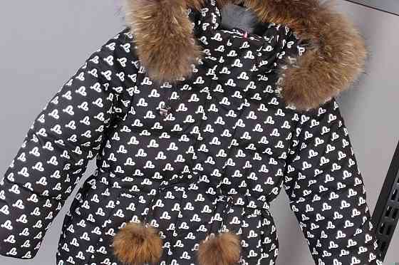 Детская зимняя куртка для девочки натуральный мех 104,110,116,122,128 Николаев