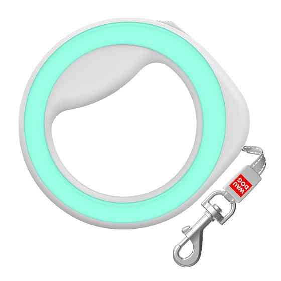 Поводок-рулетка для собак WAUDOG R-leash, круглая, XS-M, до 40 кг, 2,9 м, светоотражающая лента салатовая Киев