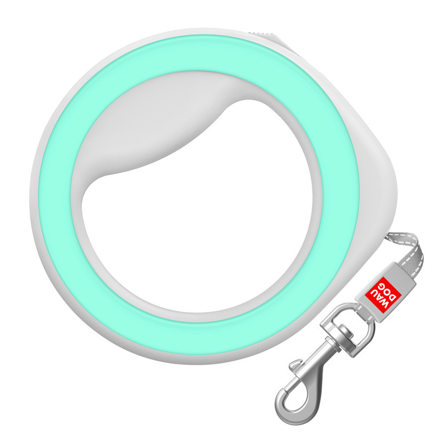 Поводок-рулетка для собак WAUDOG R-leash, круглая, XS-M, до 40 кг, 2,9 м, светоотражающая лента салатовая Киев - изображение 2