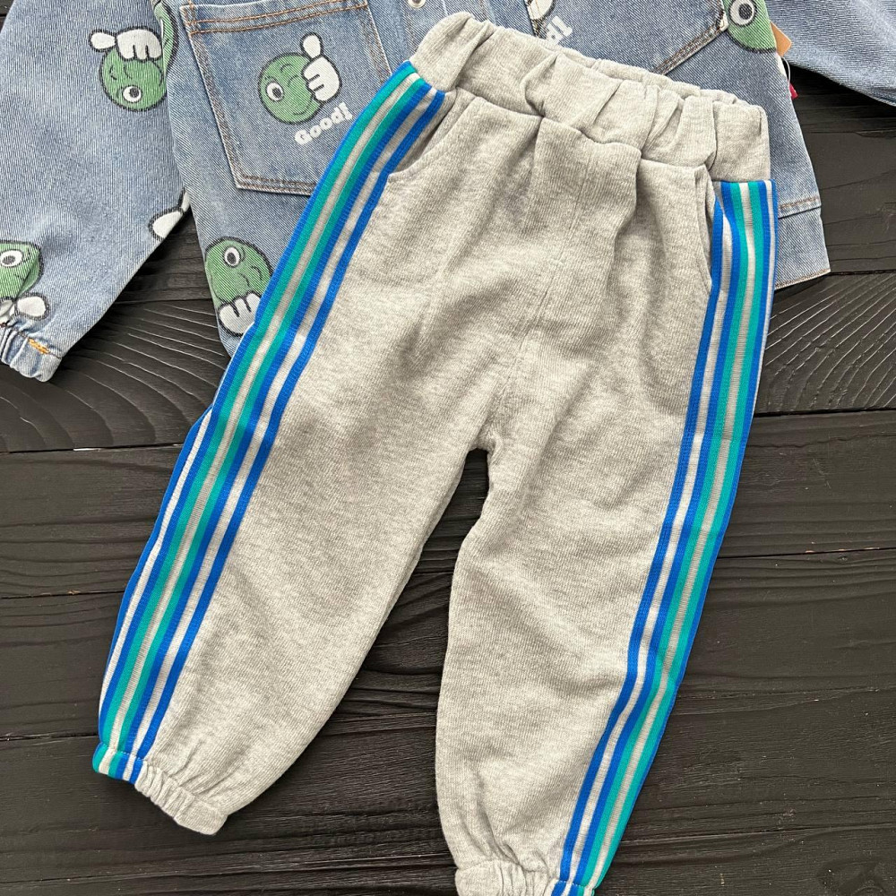 Дитячий Костюм Трійка (Реглан + Джинсовка + Штани) Зелений Hone Baby 80 пакунок малюка Киев - изображение 6