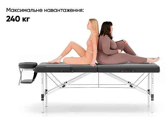 Масажний стіл EasyFit ZenRest-2 кушетка складна Чорна з чохлом Коломия