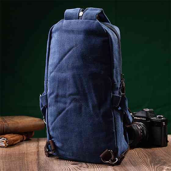 Функціональний текстильний рюкзак у стилі мілітарі Vintagе 22181 Синій Київ