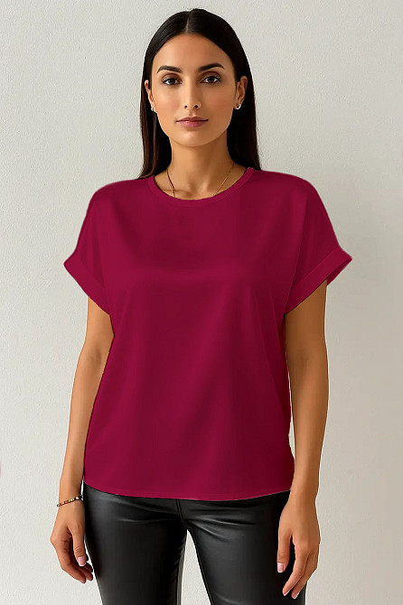 Жіноча футболка з шовку Бордовий S Харків - фото 3