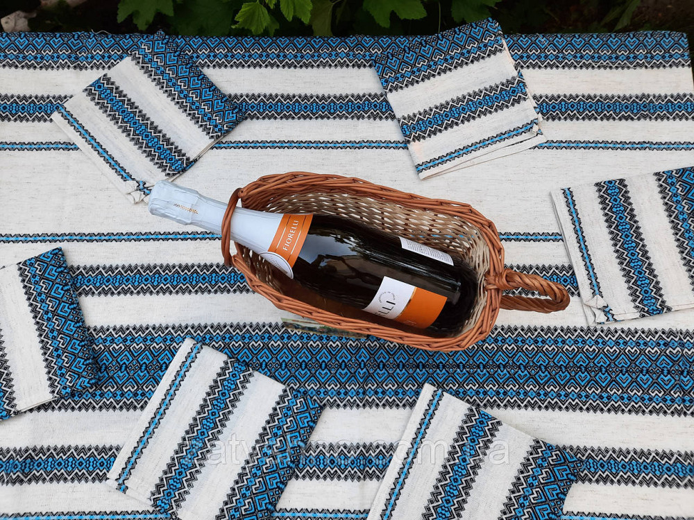 Сервірувальна скатертина з серветками синя Київ - фото 8