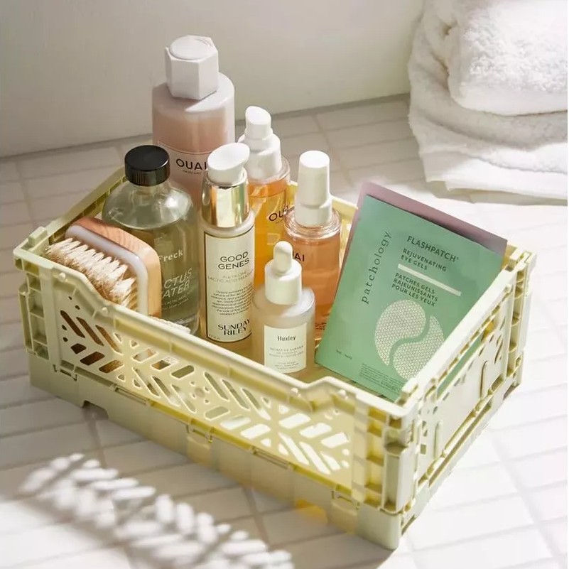 Корзина из пластика с ручками, контейнер для хранения мелочей, 25.5×15×9.7см, бежевый Каменец-Подольский - изображение 1