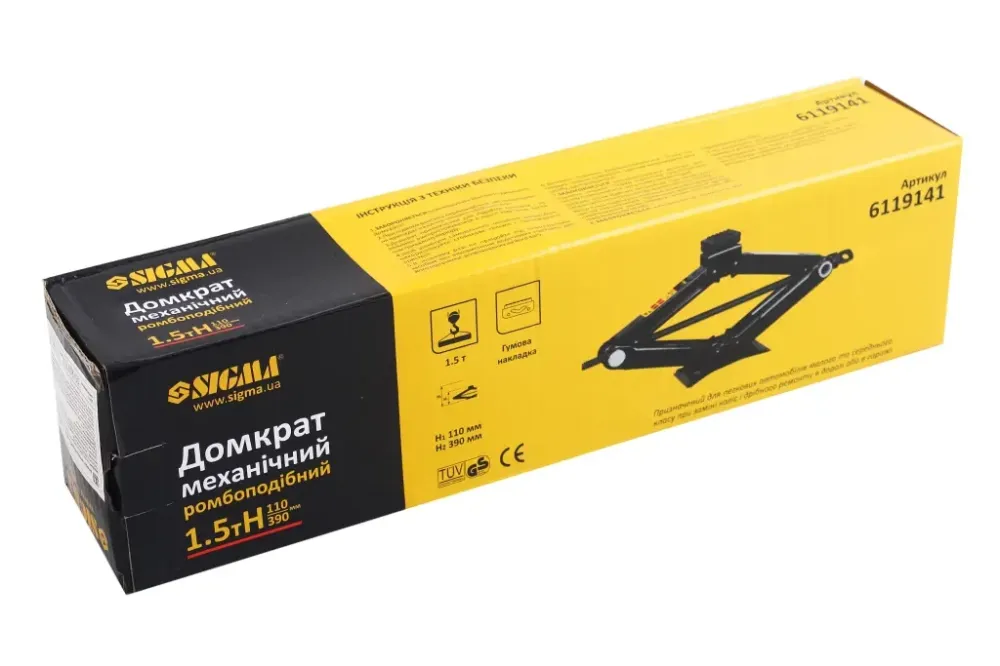 Домкрат ромб 1.5 т Sigma 110-390мм (с резинкой) Винница - изображение 2