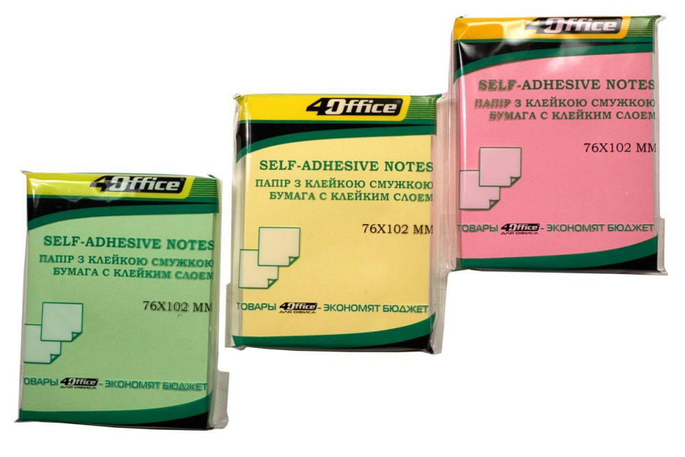 Папір для нотаток з клейким шаром 76*102мм 