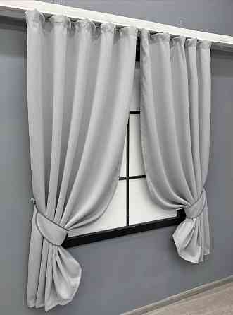 Комплект коротких штор VR-Textil Блэкаут двусторонний Eclipsе № 1791ш Светло-серый 130х170 см 2 шт (35-0393) Киев