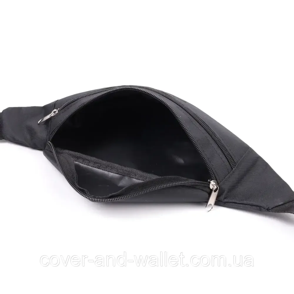 Стильная сумка-бананка на пояс из качественного полиэстера черного цвета FBR Киев - изображение 7