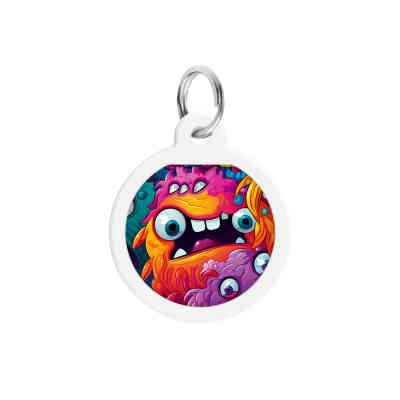 Адресник для тварин WAUDOG Smart ID з QR паспортом "Зубасті монстри", коло 25 мм (225-4048) Вінниця