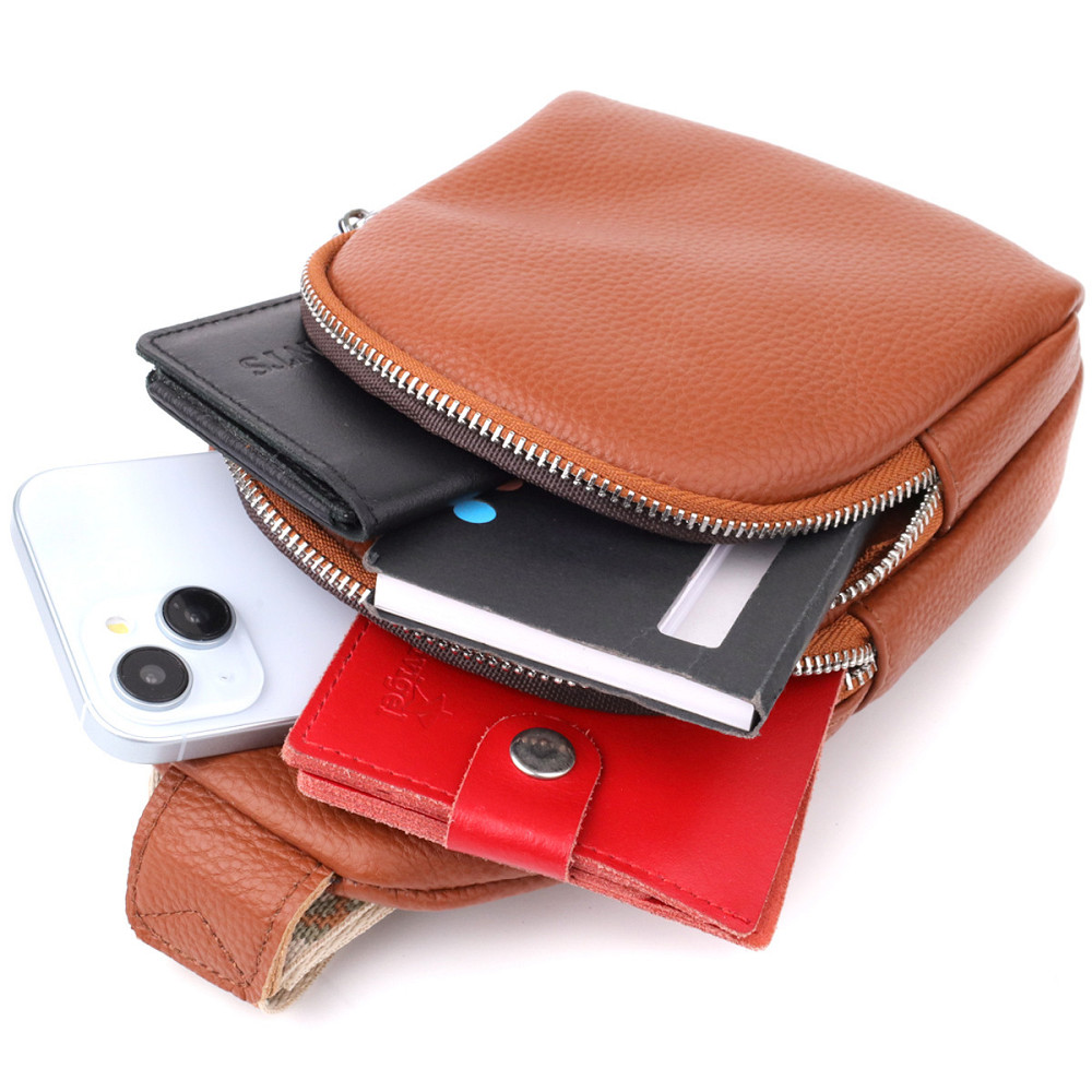 Женская кожаная сумка слинг Vintage 22938 Коричневый Киев - изображение 8