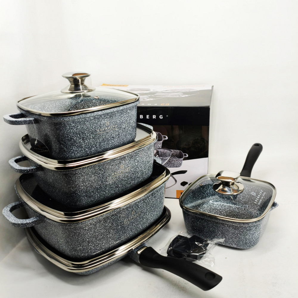 Набор мраморных кастрюль, Гранитный набор со сковородой, Мраморная посуда для кухни OD-14 Львов - изображение 10