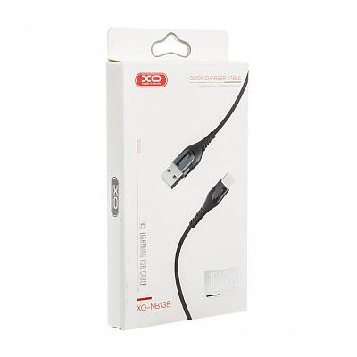 Дата кабель USB 2.0 AM to Lightning 1.0m 2A zinc alloy black XO (NB138-L-1-BK) Винница - изображение 2