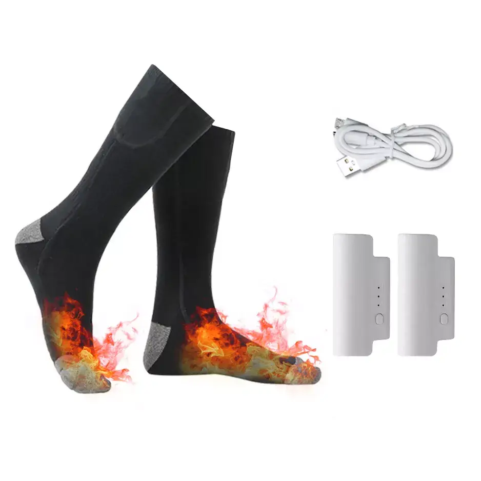 Високі шкарпетки з підігрівом (3 температурні режими) з блоком живлення (Чорні) Вінниця - фото 6