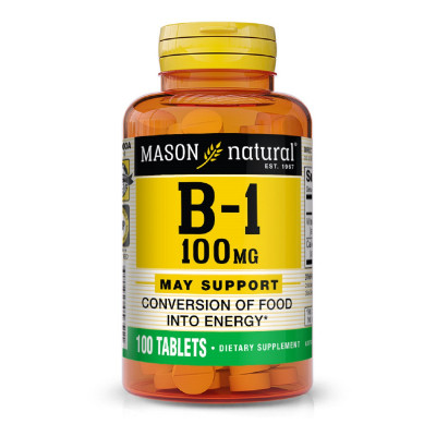 Витамин Mason Natural Витамин B1 100 мг, Vitamin B1, 100 таблеток (MAV05651) Винница - изображение 1
