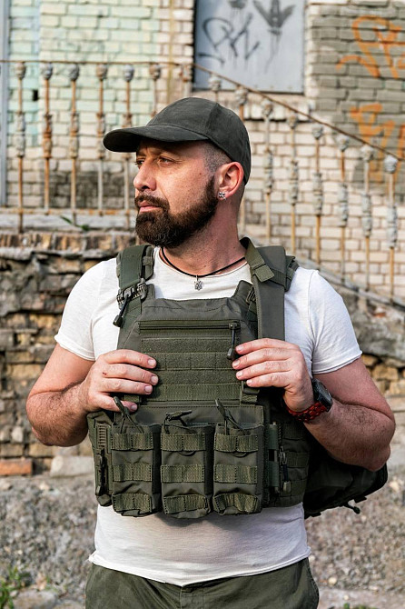 Бронежилет без плит (Кордура 1000Д) з швидким зняттям Олива Вінниця - фото 10