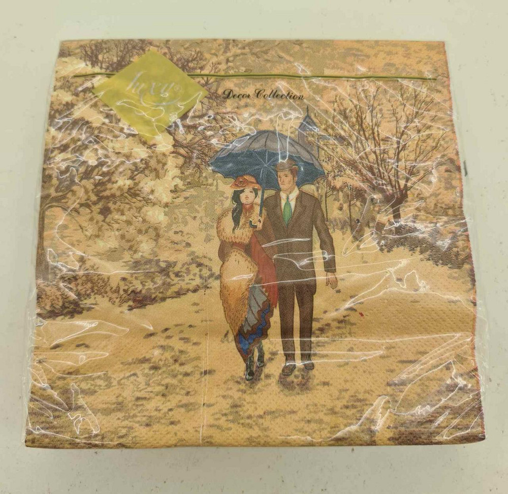 Новогодняя бумажная салфетка (ЗЗхЗЗ, 20шт) LuxyНГ Рождественское свидание (847) (1 пачка) Харьков - изображение 3