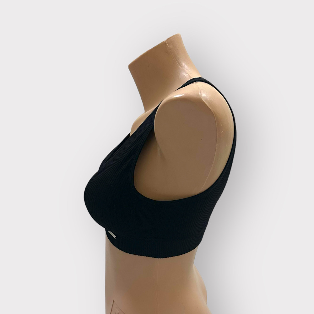 Топ бюстгальтер рубчик з широкою гумкою Чорний L/XL Харків - фото 3