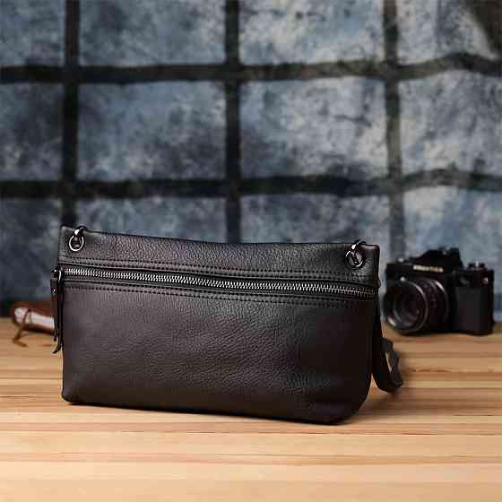 Модна жіноча сумка на плече з натуральної шкіри Vintage 23004 Чорний Київ