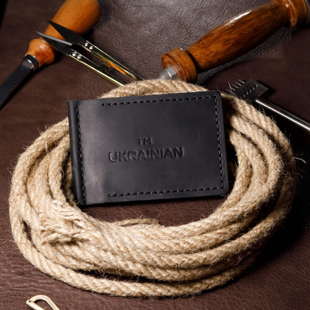 Затиск зі шкіри для купюр чоловічий з відділеннями для карт, місткий гаманець на кнопціMasterSem Київ - фото 5