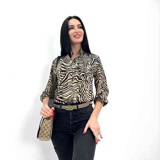 Жіноча блуза з принтом "Desert" оптом | Норма і батал | Розпродаж моделі Капучіно, 50-52 Київ