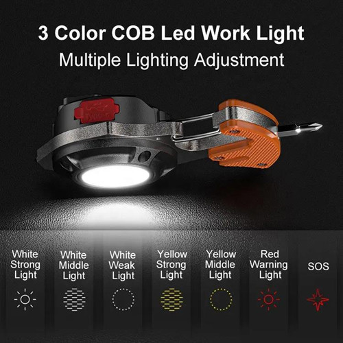 Фонарь для кемпинга W5143-COB, Белый, Жёлтый, Красный, multitool, Li-Ion, магнит, карабин Днепр - изображение 8