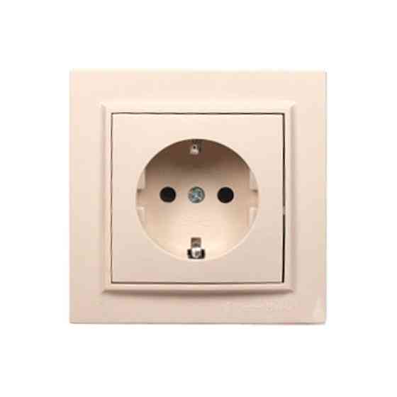 Розетка с заземлением 16А, Enzo латте Днепр