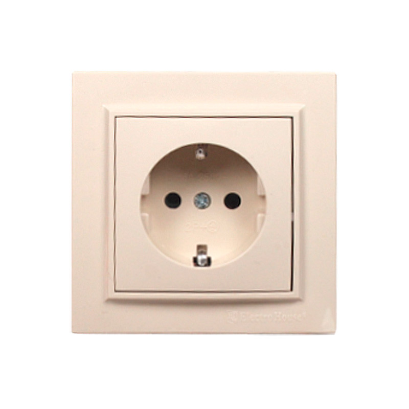 Розетка с заземлением 16А, Enzo латте Днепр - изображение 1