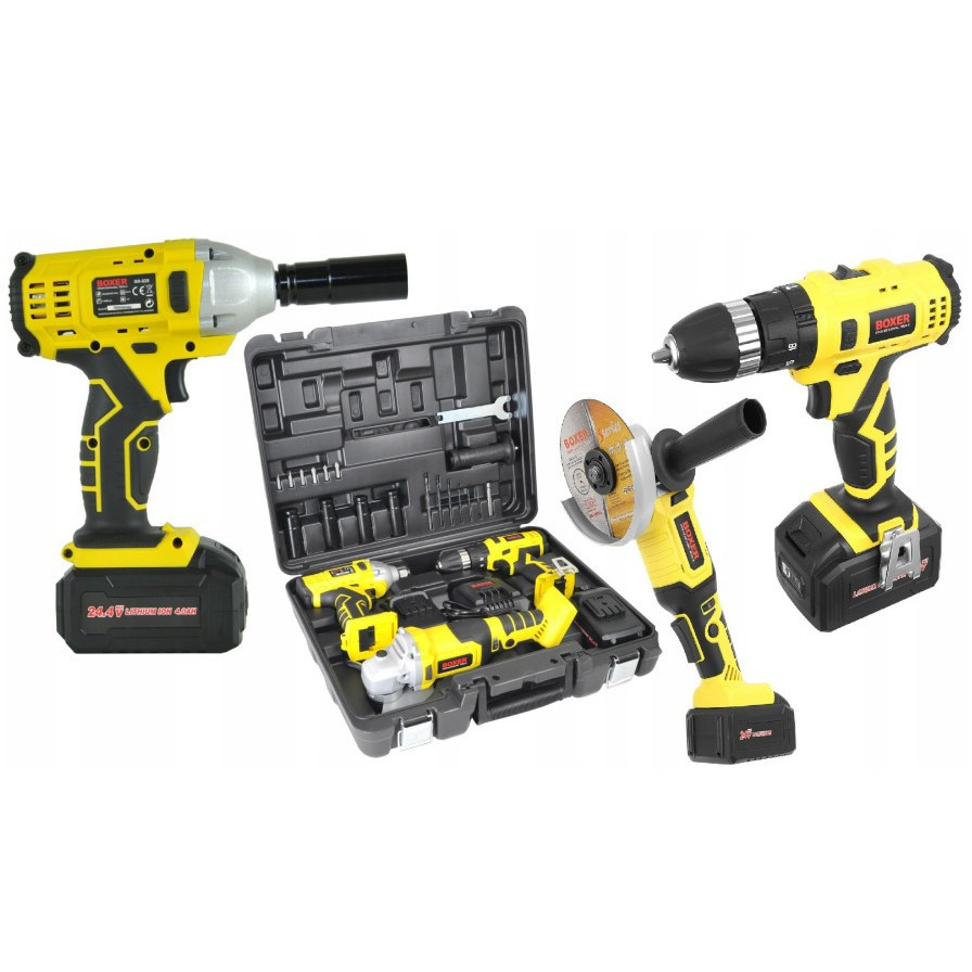 Набір гайковерт шуруповерт болгарка 24,4 В Boxer SR-028 набір акумуляторного інструменту GF-67 Львів - фото 4