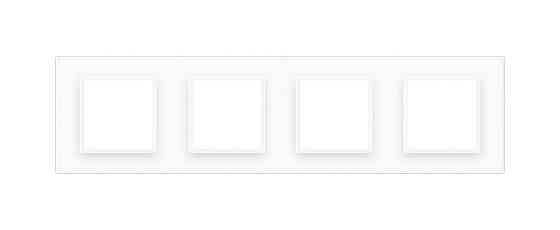 Рамка 4-постова LIVOLO, загартоване скло, біла, 294×80 мм (VL-P7E/E/E/E-8W) Коломия