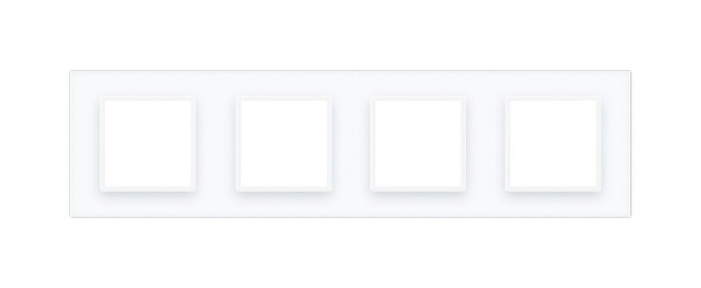 Рамка 4-постова LIVOLO, загартоване скло, біла, 294×80 мм (VL-P7E/E/E/E-8W) Коломия - фото 3